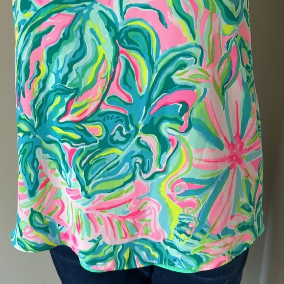 Lilly Pulitzer Florin Reversible Tank Top One In A Melon Green Pink Sz XS - Picture 3 of 12